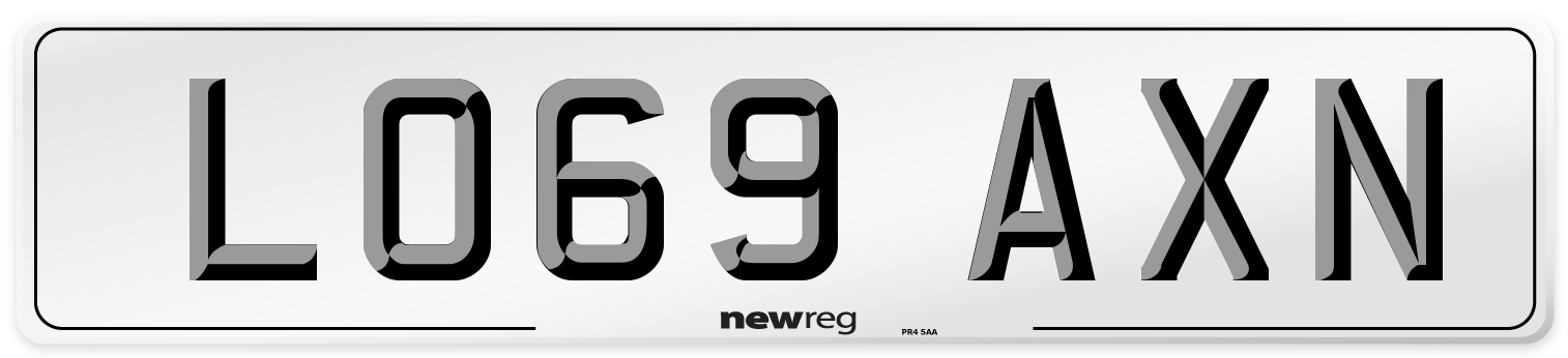 LO69 AXN Number Plate from New Reg
